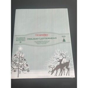 00521 - Geographics Holiday Letterhead 100 Count Deer Tree Design New in Package